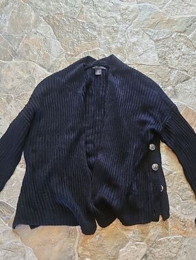 Tahari Open Cardigan with Side Buttons
